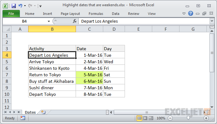 excel-formula-highlight-dates-that-are-weekends-exceljet